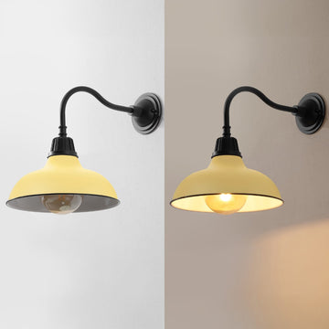 Aurora 12.25" Farmhouse Industrial Indoor/Outdoor Iron LED Gooseneck Arm Outdoor Sconce